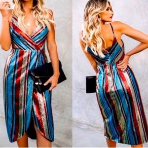 VICI sequin wrap  multicolor Dress SZ S